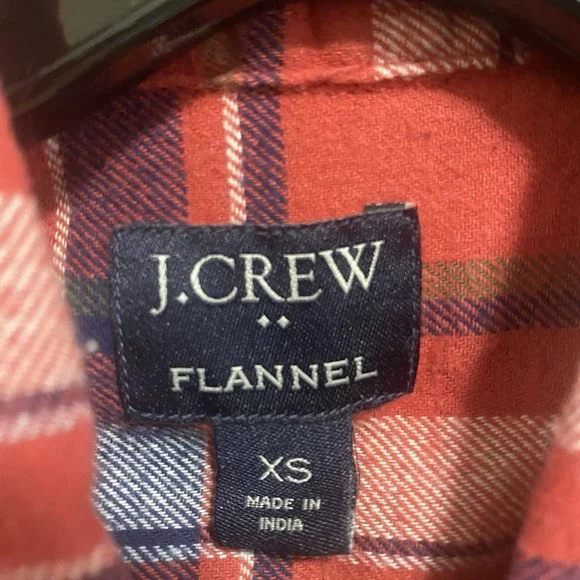 NEW J Crew Flannel Shirt Mens XS Red Plaid Long‎ Sleeve Button Up Work Outdoor - Picture 2 of 9